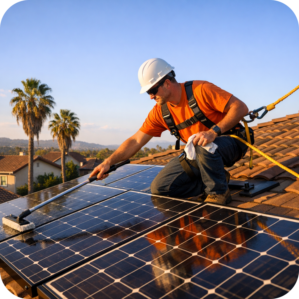 Baker Home Energy Contractor Cleaning Solar Panels-1-1
